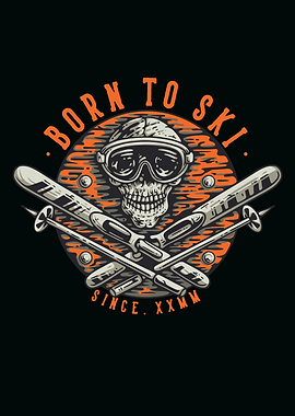 Born to Ski Skull