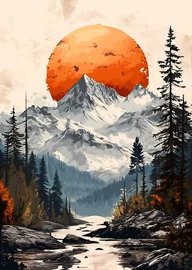 Mountain Sunset Landscape