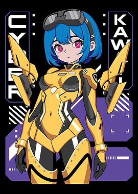 Cyberpunk Anime Girl Manga Kawaii Style