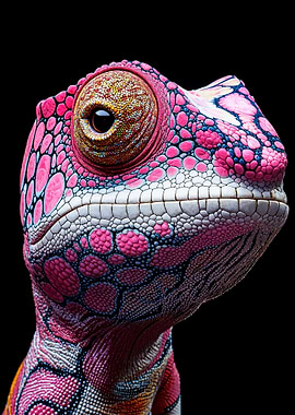 Pink Chameleon Portrait