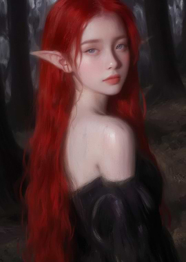 Red-Haired Elf Portrait
