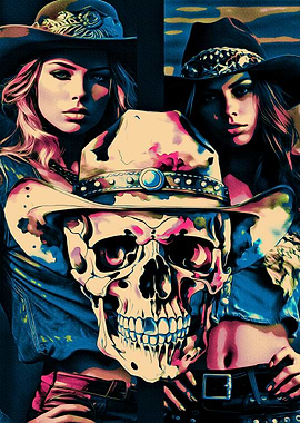 Cowgirl Skull Art