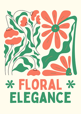 Abstract Floral Elegance Print