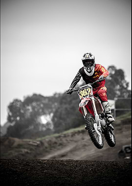 Motocross Rider in Action