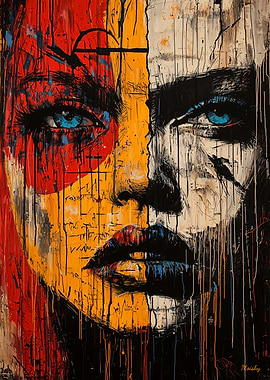 Fragmented Expression Neoexpressionist Portrait