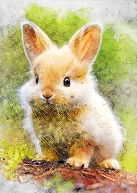Cute Bunny Watercolor