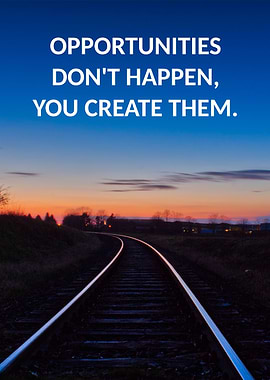 Train Tracks Sunset Motivation