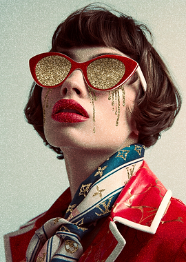 Glitter Tears Fashion Portrait