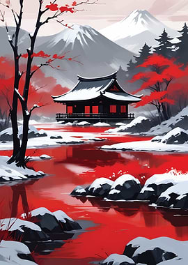 Japanese Temple in Winter