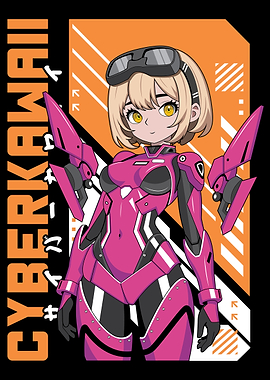 Cyberpunk Anime Girl Manga Kawaii Style