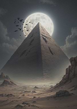 Moonlit Desert Pyramid