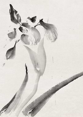 Hokusai's Ink Flower