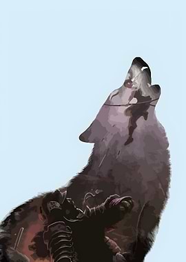 Wolf Howling Silhouette