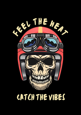 Skull in Motorcycle Helmet