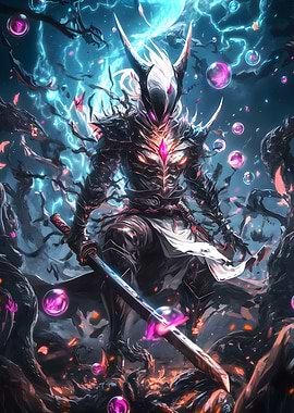 Dark Samurai with Black Armor