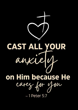Cast Your Anxiety Christian Bible Verse