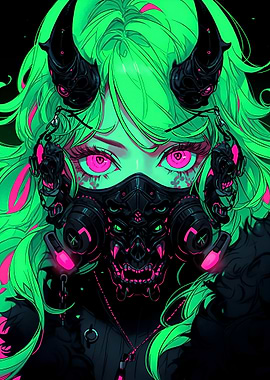 Cyberpunk Demon Girl