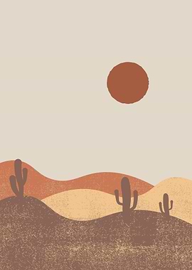 Desert Sunset Minimalist Art