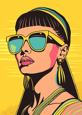 Retro Woman in Sunglasses