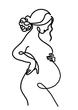 Pregnant Woman line art