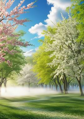 Misty Spring Forest