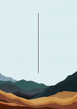 Minimalist Mountain Landscape