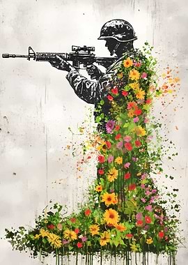 Soldier and Flowers