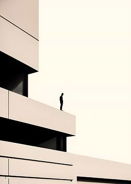 Solitary Horizon: Rooftop Reflections