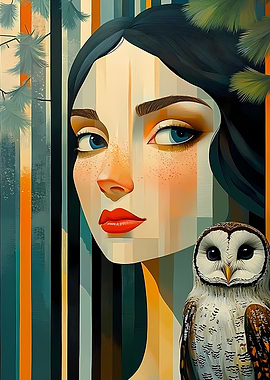 Woman and Owl Portrait