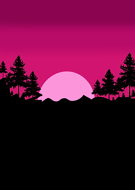 Pink Sunset Silhouette