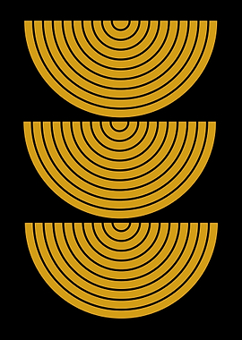Golden Arcs Abstract Art