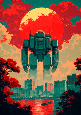 Giant Robot Cityscape