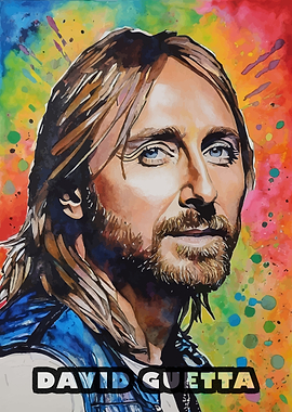 David Guetta Watercolor Portrait