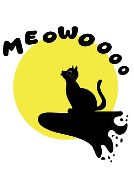 Cat Howling at the Moon