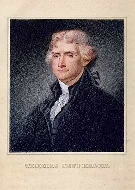 Portrait of Thomas Jefferson, 3rd American President