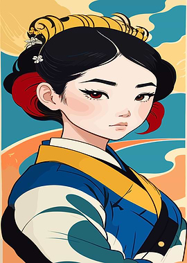 Anime Woman in Kimono