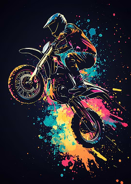 Motocross Rider in Action