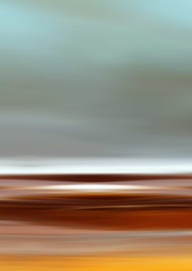 Abstract Landscape Ocean coast beach sky landscape in gray-brown-blue colors