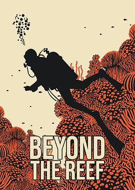 Scuba Diver Coral Reef Poster