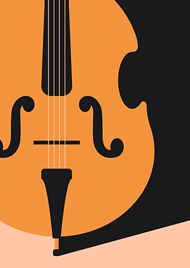 Art Deco Double Bass Poster