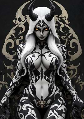 Demoness with Tattoos