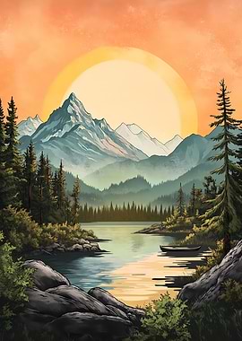Mountain Lake Sunset