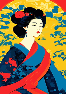 Geisha in Traditional Kimono