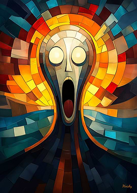 The Scream Stained Glass Mosaic Artwork