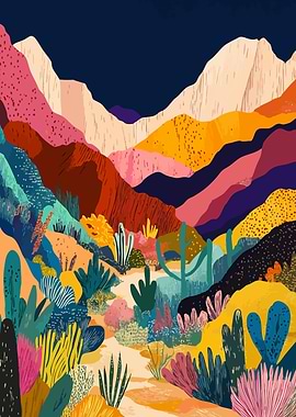 Boho Minimalist Arid Landscape Art