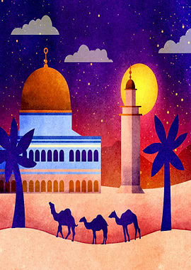 Isra miraj Night Scene