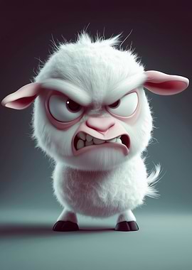 Angry Cartoon Lamb