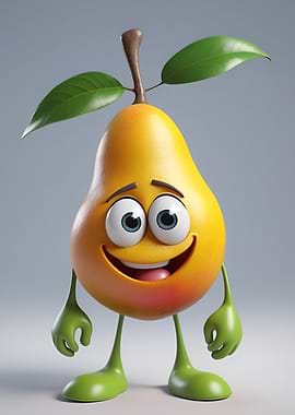 Smiling Pear Cartoon