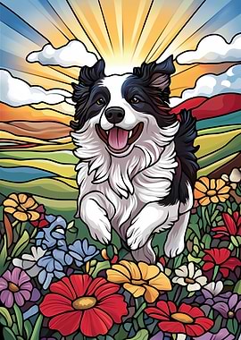 Happy Border Collie in Field