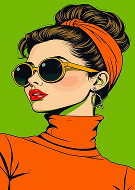 Retro Woman in Sunglasses